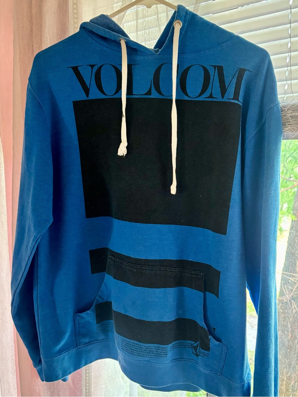 Rare Vintage Volcom Pullover Hoodie with Black Block